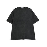 Men T Shirt Hip Hop Portrait Printing Washed Street Style Short Sleeve T-shirt Men and Women