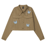 Women Long Sleeve Shirt Women's Street Tide Brand Loose Lapels Stitching Pure Cotton Shirt