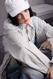 Unisex Jacket Autumn Contrast Color Striped Shirt