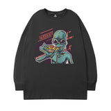 Men Long Sleeve Shirt Retro Hip Hop Long Sleeve T-shirt Men's and Women's Spring and Autumn Ins round Neck