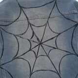 Men Denim Jacket Spring and Autumn Denim Jacket Men's Printed Washed and Worn Denim Jacket