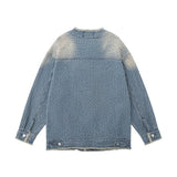 Men Denim Jacket Washed and Worn Denim Jacket Men's Loose