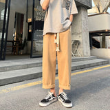 Men Sweatpants Summer Men's Loose Straight Retro Ins
