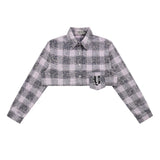 Women Long Sleeve Shirt Women's Short Long Sleeve Shirt Autumn Washed and Worn Casual