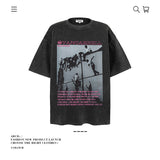 American vintage street T-shirt pure cotton retro men's and women's summer loose