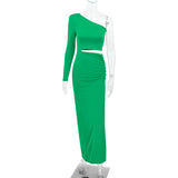 Women Dresses Long Sleeve Split Slimming Sheath Dress
