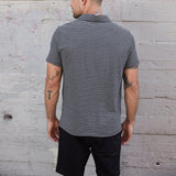 Men's Shirt Polo Shirt Short Sleeve Men's Shirt Striped Loose