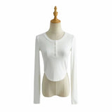 Women T-Shirt Long Sleeve Bottoming Shirt Women's Short T-shirt