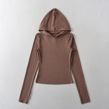 Women T-shirt Hooded Bottoming Shirt Women's Autumn Long-Sleeved Top T-shirt