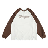 Men Hoodie round Neck Sweater Men's Autumn Loose Raglan Sleeve Top