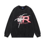 Men Hoodie Spider Printed Crew Neck Sweatshirt Men