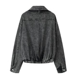 Men Denim Jacket Fake Two-Piece Denim Jacket Men Washed and Worn Denim Jacket