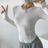Women T-Shirt round Neck Bottoming Shirt Women Spring and Autumn T-shirt Women Long Sleeve