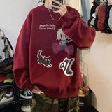 Men Hoodie round Neck Sweater Men's Autumn Chinese Cotton Long Sleeve T-shirt Retro Loose