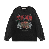 Men Long Sleeve Shirt Washed Long Sleeve Bottoming T-shirt Men and Women Loose