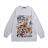 Men Long Sleeve Shirt Printed Long Sleeve Bottoming T-shirt Men and Women Retro