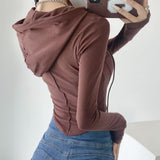 Women T-Shirt Autumn Long-Sleeved Hooded T-shirt