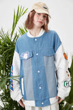 Unisex Jacket Autumn Stitching Affixed Cloth Embroidered Jacket Women's Clothing