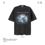 American vintage street T-shirt pure cotton retro men's and women's summer loose