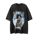 Men T Shirt Washed Old Short-Sleeved T-shirt Men Loose Retro Couple