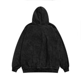 Men Hoodie Printed Hooded Loose Sweater Men's Casual Washed and Worn
