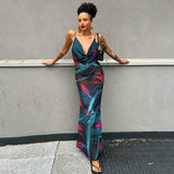Woman Dresses Women's Spring Printed Mesh Pullover Dress