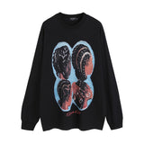 Men Long Sleeve Shirt Printed Long Sleeve Bottoming T-shirt Men and Women Retro