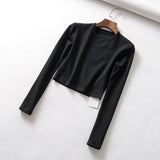 Women T-shirt Sports Bottoming Shirt Short Workout Clothes Long Sleeve T-shirt