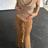 Women Desses Skirt Low Waist Elegant Dress