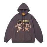 Men Hoodie Portrait Printed Hoodie Loose Casual Long Sleeves Pullover Hoodie