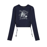 Women Long Sleeve T-shirt Short-Sleeved T-shirt Women's Spring and Autumn Printed Casual round Neck