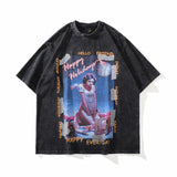 Men T Shirt Printed Short Sleeve T-shirt for Men and Women High Street Loose