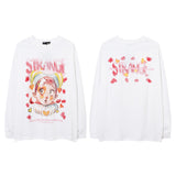 Men Long Sleeve Shirt Gothic Puff Print Couple Long Sleeve Bottoming T-shirt Men and Women
