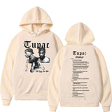 Retro Rapper Tupac 2pac Hoodie Hip Hop pria Hoodie