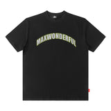 Men T Shirt Vintage Letter Print Short Sleeve T-shirt Men and Women Casual