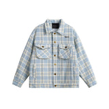 Unisex Jacket Fall Plaid Contrast Color Casual Jacket Women's Clothing