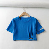 Women T-Shirt Loose round Neck Pullover T-shirt Top
