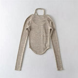 Women T-Shirt round Neck Streamer Long Sleeve T-shirt Women's Autumn Top