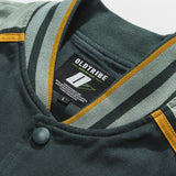 Varsity Jacket Vintage Autumn Embroidery Dark Green Fashion Brand Baseball Uniform