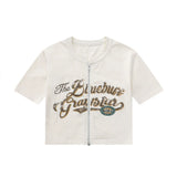 Women T-shirt Letter Printed Short T-shirt Casual round Neck