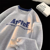 Men Hoodie Sweater Boys Spring and Autumn Clothes round Neck Long Sleeve Coat