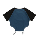 Women T-shirt Short T-shirt Girls Summer round Neck Raglan Sleeves