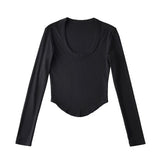 Women T-Shirt Female Spring and Autumn Solid Color Short-Sleeved T-shirt
