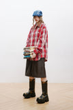 Unisex Jacket Autumn Red Brushed Basic Shirt Women's Clothing