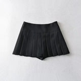 Women Skirt Pleated Skirt High Waist Side Slit Skirt Skirt