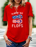 Women's Independence Day T Shirt Printed Short-Sleeved T-shirt