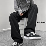 Men Sweatpants Casual Men's Summer Straight Loose-Fitting Wide-Leg Trousers