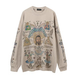 Men Long Sleeve Shirt Vintage Vintage Long Sleeve Bottoming T-shirt for Men and Women