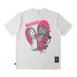 Men T Shirt Short Sleeve Summer Loose I Retro High Street Men and Women Couple