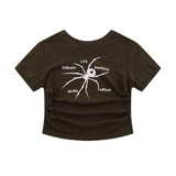 Women T-shirt Printed Short T-shirt Crew Neck Short Sleeve T-shirt Casual